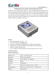 XY600 Explosion-proof Computer / Keyboard Operating Terminal